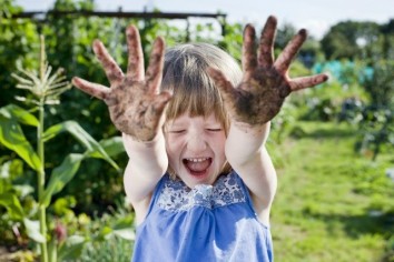 dirty gardener kid